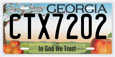 GA license plate CTX7202
