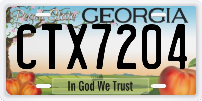 GA license plate CTX7204