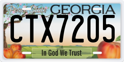 GA license plate CTX7205