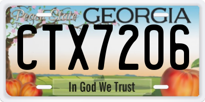 GA license plate CTX7206