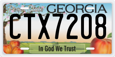 GA license plate CTX7208