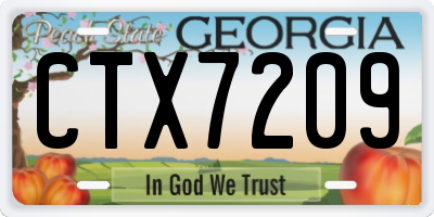 GA license plate CTX7209