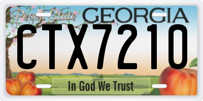 GA license plate CTX7210