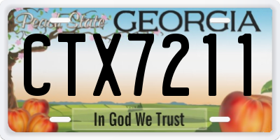 GA license plate CTX7211
