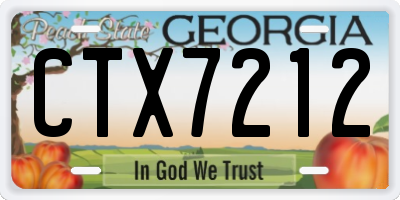 GA license plate CTX7212