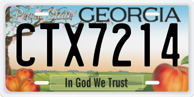 GA license plate CTX7214