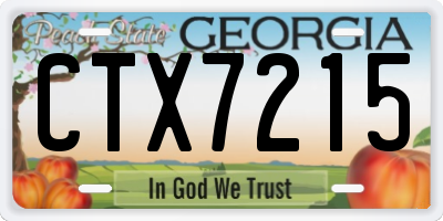 GA license plate CTX7215