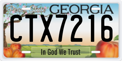 GA license plate CTX7216