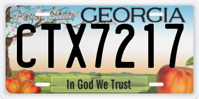 GA license plate CTX7217