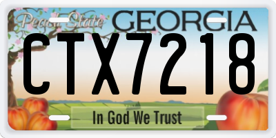 GA license plate CTX7218