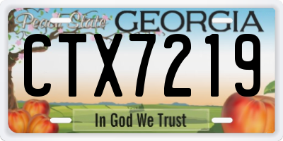 GA license plate CTX7219