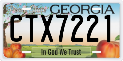 GA license plate CTX7221