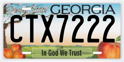 GA license plate CTX7222