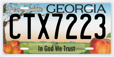 GA license plate CTX7223