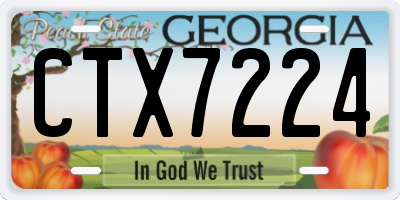 GA license plate CTX7224