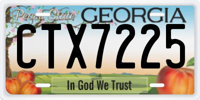 GA license plate CTX7225