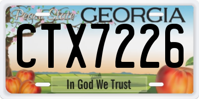 GA license plate CTX7226