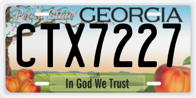 GA license plate CTX7227