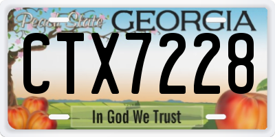 GA license plate CTX7228