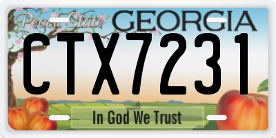 GA license plate CTX7231
