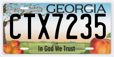 GA license plate CTX7235