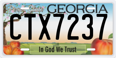 GA license plate CTX7237