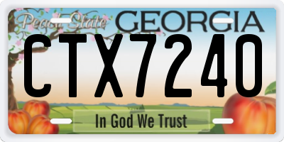 GA license plate CTX7240