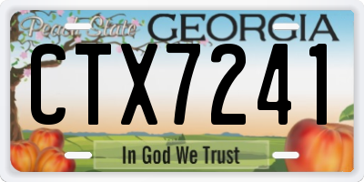 GA license plate CTX7241