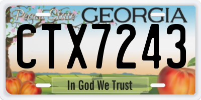 GA license plate CTX7243