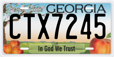 GA license plate CTX7245