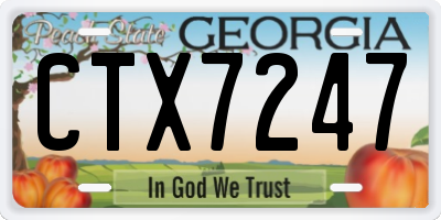GA license plate CTX7247