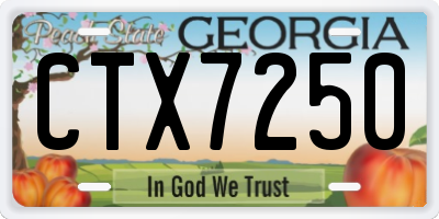 GA license plate CTX7250