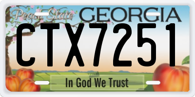 GA license plate CTX7251