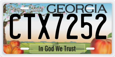 GA license plate CTX7252