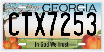 GA license plate CTX7253
