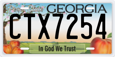 GA license plate CTX7254