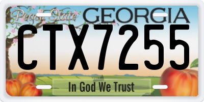 GA license plate CTX7255