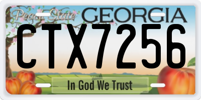 GA license plate CTX7256
