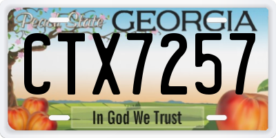 GA license plate CTX7257
