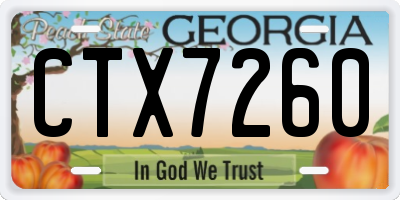 GA license plate CTX7260