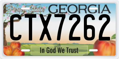 GA license plate CTX7262