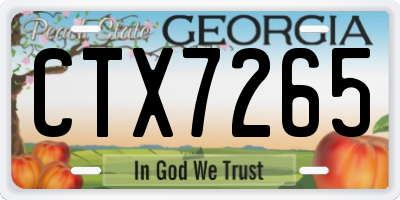 GA license plate CTX7265