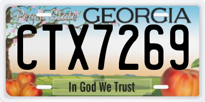 GA license plate CTX7269