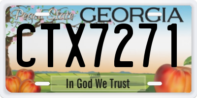 GA license plate CTX7271