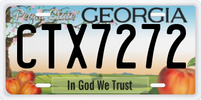 GA license plate CTX7272