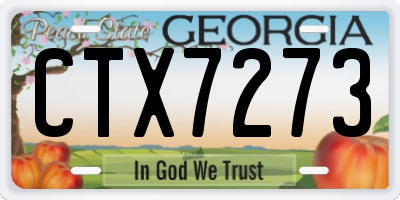 GA license plate CTX7273