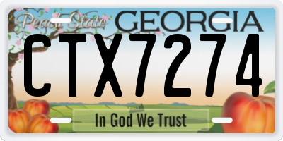 GA license plate CTX7274