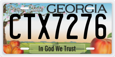 GA license plate CTX7276