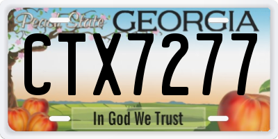 GA license plate CTX7277