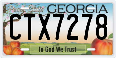 GA license plate CTX7278